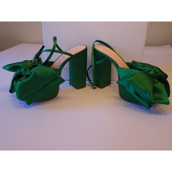 Loeffler Randall Camellia Emerald Green Platform Bow Sandals Pumps NWOT 698 Sz 7 - Picture 5 of 14